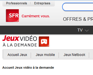 Jeux a la Demande SFR