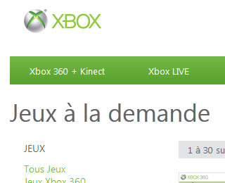 Jeux a la demande Xbox